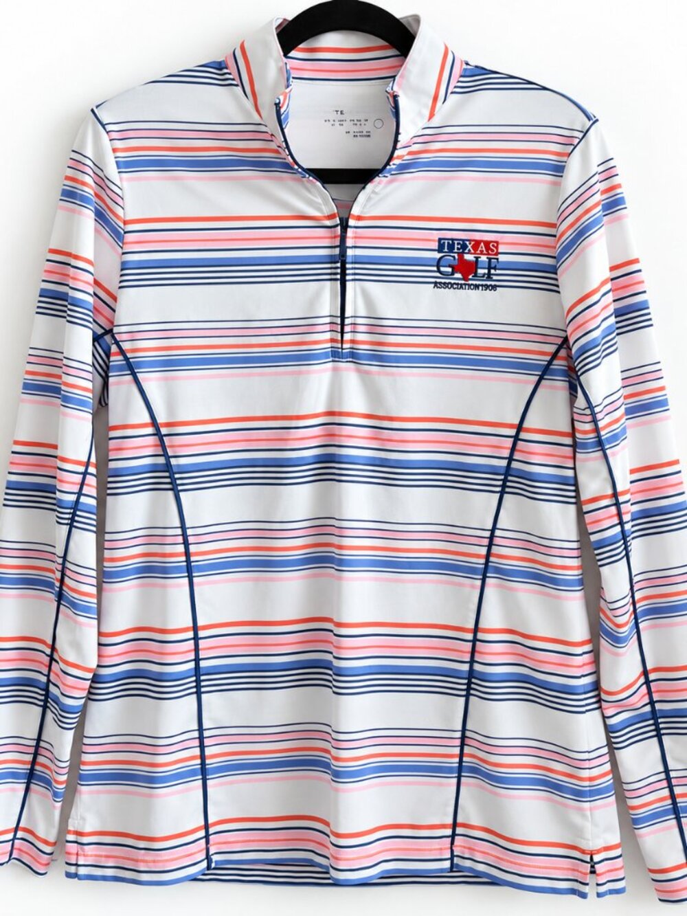 Peter Millar Womens Medium Striped Quarter Zip Golf Pullover UPF 50 Texas Golf